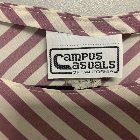 Vintage 1970s Chevron Purple Stripe Women’s Shirt - Picture 7 of 8